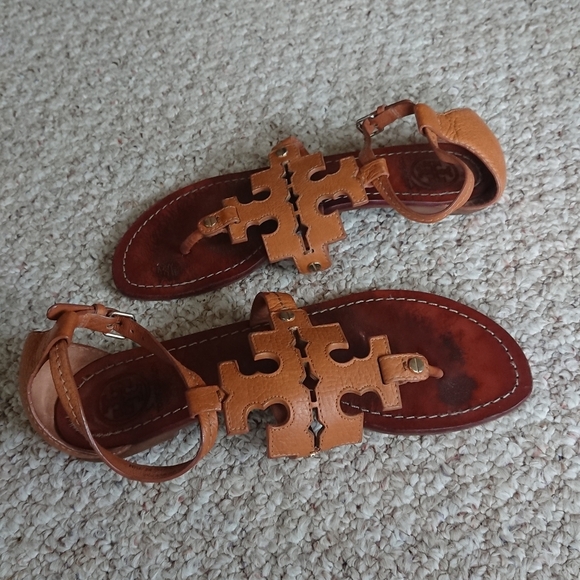 Tory Burch Phoebe Thong Ankle-Strap Sandals Size 7.5 - Picture 6 of 12